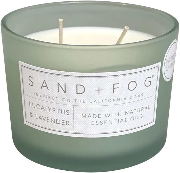 Sand + Fog Scented Candle - Eucalyptus & Lavender - Additional Scents and Sizes – 100% Cotton Lead-Free Wick - Luxury Air Freshening Jar Candles - Perfect Home Decor – 12 oz - Image 2