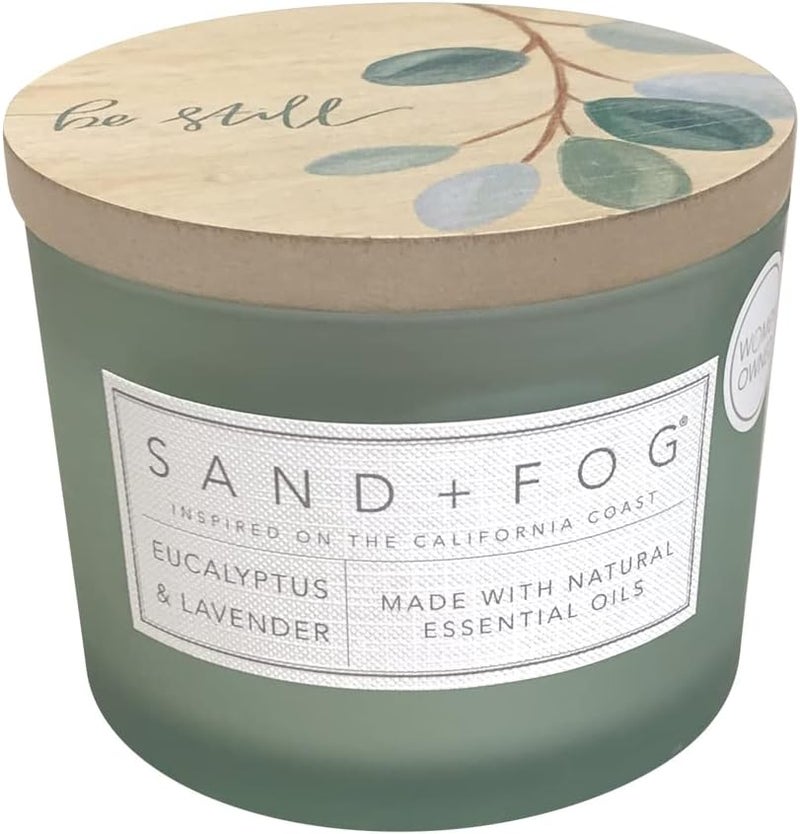 Sand + Fog Scented Candle - Eucalyptus & Lavender - Additional Scents and Sizes – 100% Cotton Lead-Free Wick - Luxury Air Freshening Jar Candles - Perfect Home Decor – 12 oz - Image 1