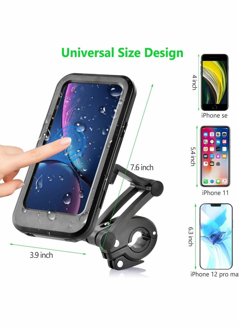 Y&D Bike Phone Mount, 360° Adjustable Universal Waterproof Motorcycle Mount Holder with TPU Touch-Screen Extensible  - Image 5