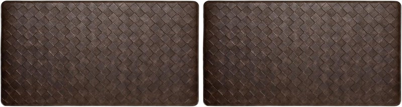 Home Dynamix Trenton Solace Traditional Diamond Textured Kitchen Mat, Espresso, 17"x39" (Pack of 2) - Image 1