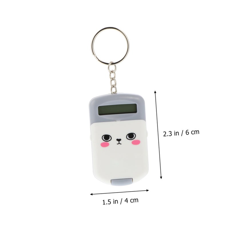 آلة حاسبة مكتبية صغيرة محمولة من البلاستيك الرمادي بتصميم مدمج للمدرسة والمكتب - Image 3