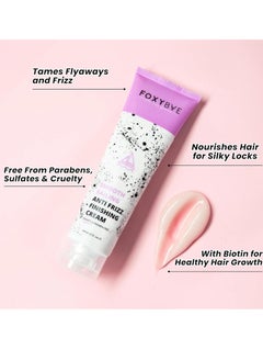 FoxyBae FoxyBae Anti Frizz Finishing Cream - with Biotin - Frizz-Control, Detangles, Smooths, Styles - Smooth Sailing - 5 Fl Oz  - Image 4