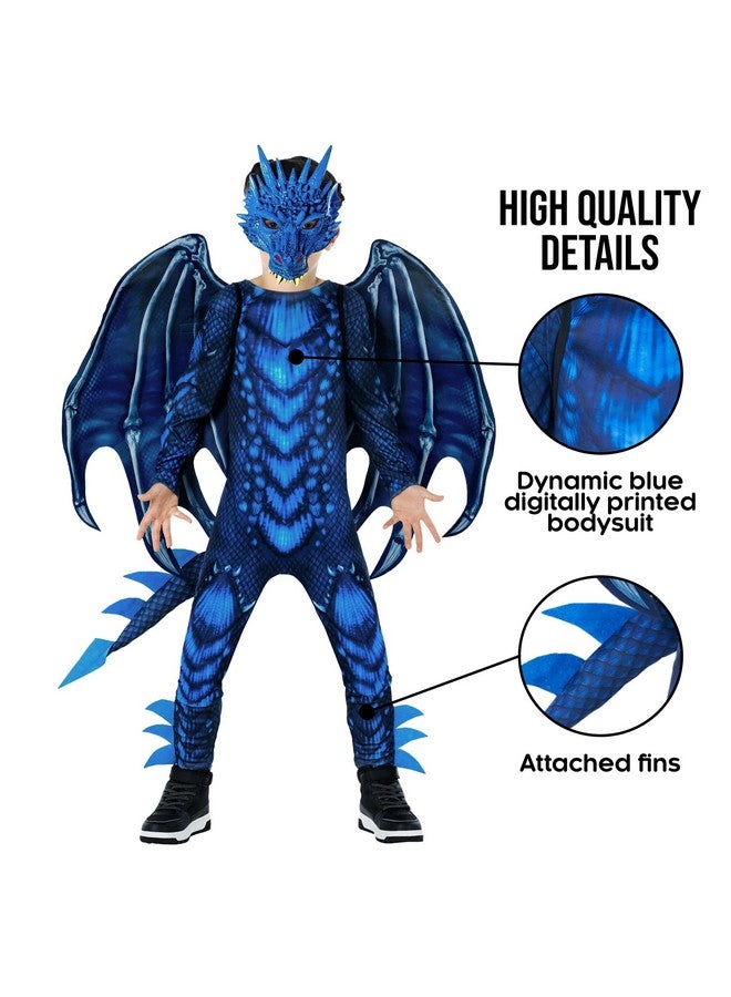 Morph Blue Dragon Kids Costume - Boys Dragon Wing Costume for Halloween - Image 3