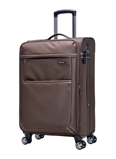 eminent Soft Shell Travel Bag Expandable Luggage Trolley for Unisex Polyester Light Weight Suitcase with TSA Lock 4 Quiet Double Spinner Wheels V6093SZ