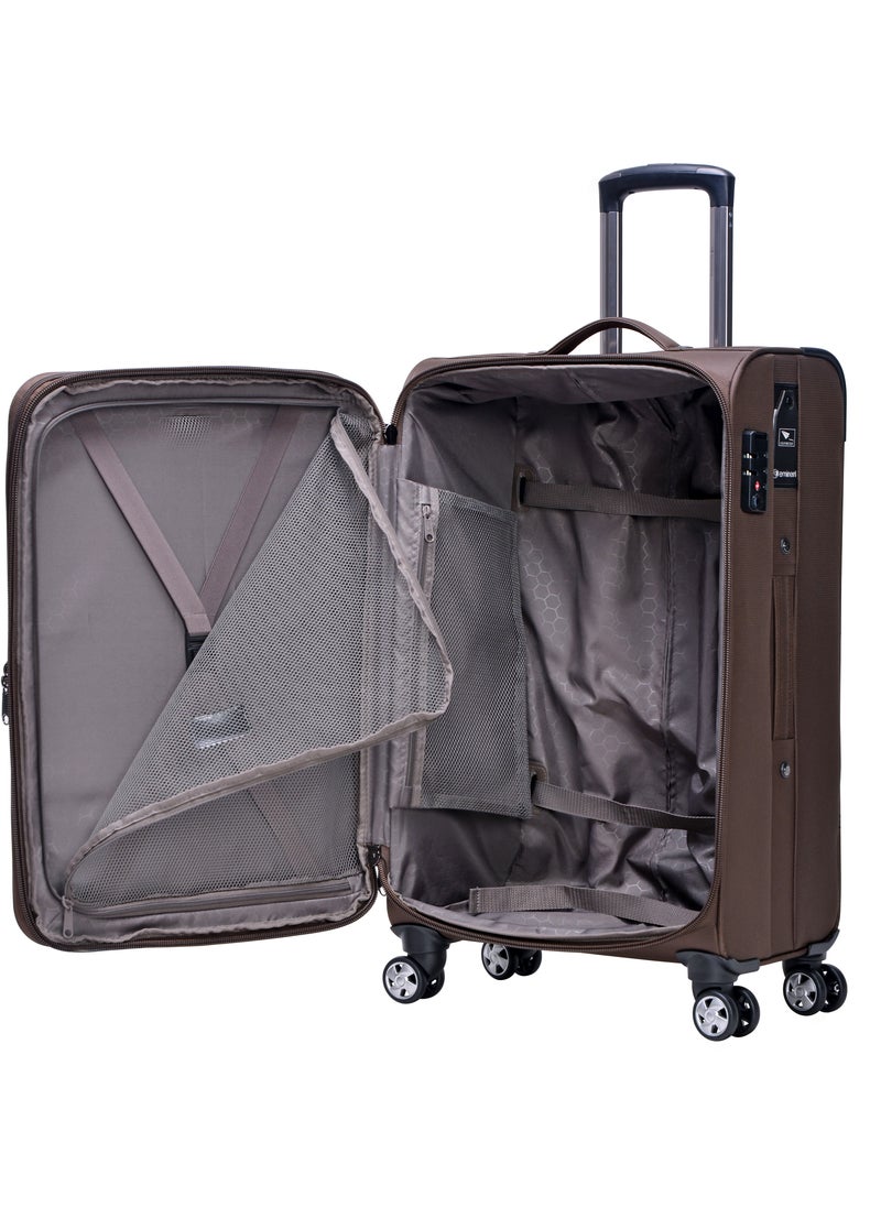 eminent - Soft Shell Travel Bag Expandable Luggage Trolley for Unisex Polyester Light Weight Suitcase with TSA Lock 4 Quiet Double Spinner Wheels V6093SZ - Image 1