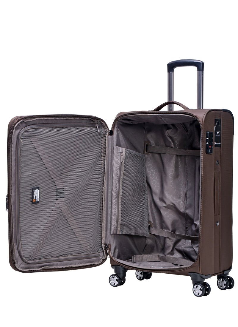 eminent - Soft Shell Travel Bag Expandable Luggage Trolley for Unisex Polyester Light Weight Suitcase with TSA Lock 4 Quiet Double Spinner Wheels V6093SZ - Image 1