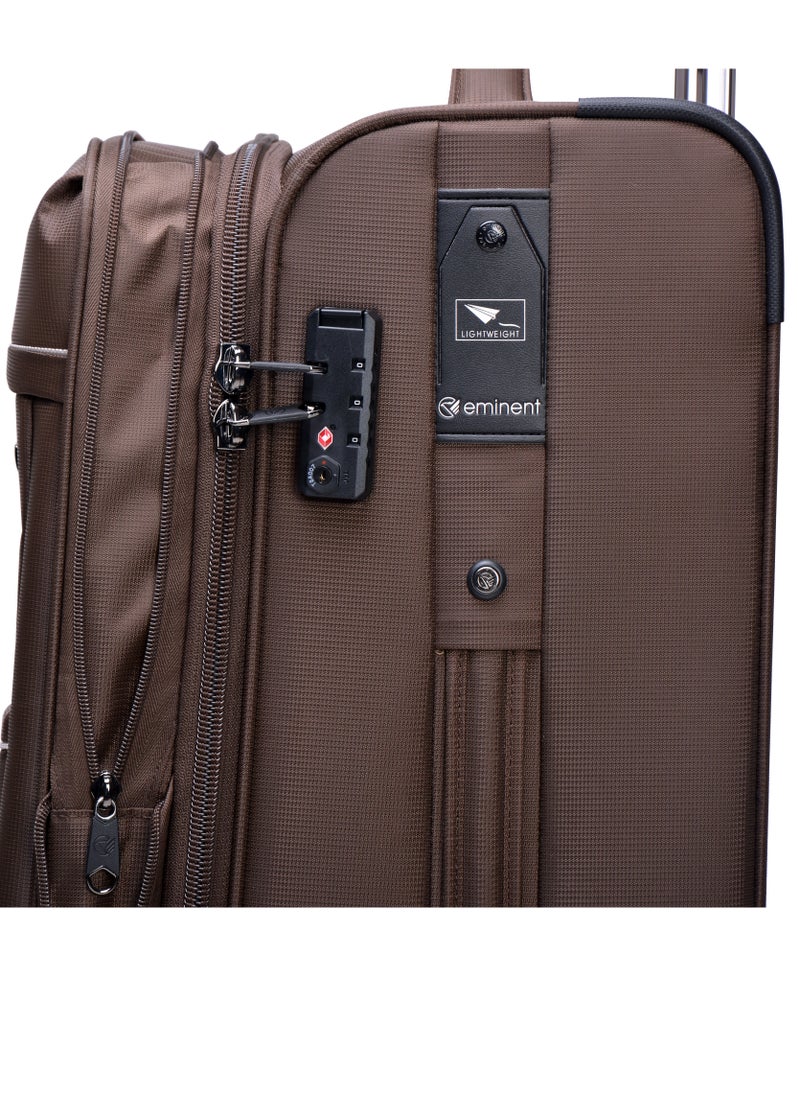 eminent - Soft Shell Travel Bag Expandable Luggage Trolley for Unisex Polyester Light Weight Suitcase with TSA Lock 4 Quiet Double Spinner Wheels V6093SZ - Image 1