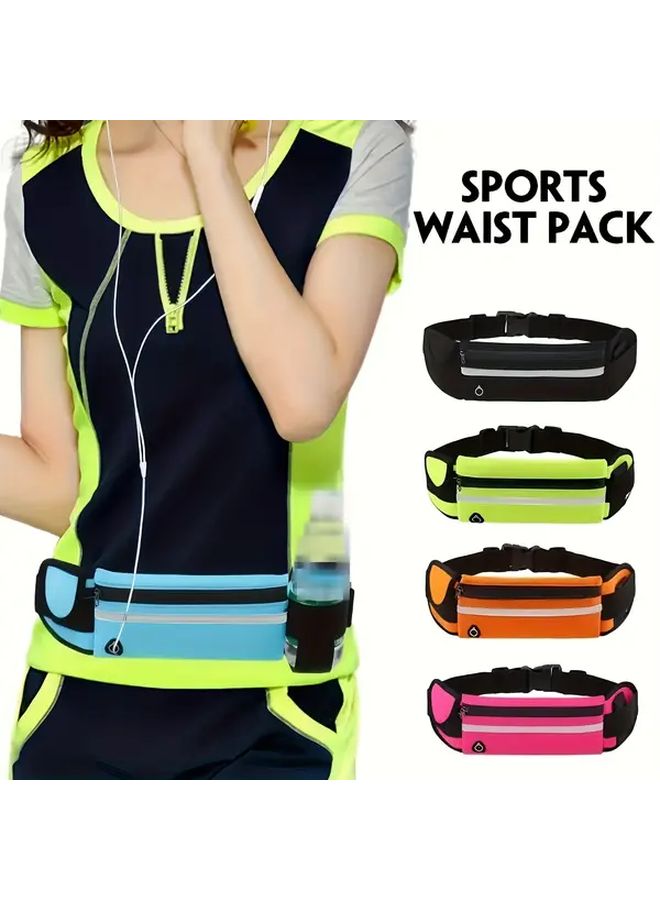 Adjustable Running Waist Bag With Zipper Lightweight Shockproof Tangerine Color - Image 2