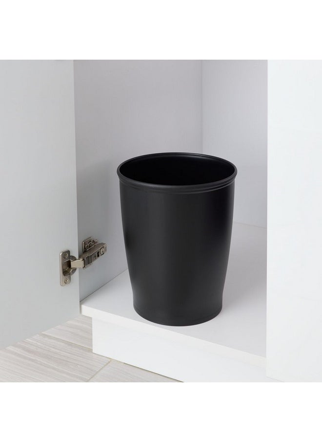 InterDesign iDesign - 93437 iDesign Kent Plastic Wastebasket, Small Round Plastic Trash Can for Bathroom, Bedroom, Dorm, College, Office, 8.25" x 10", Black  - Image 5