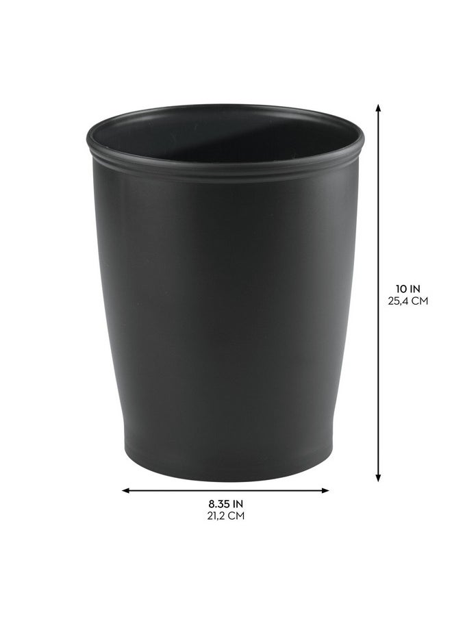InterDesign iDesign - 93437 iDesign Kent Plastic Wastebasket, Small Round Plastic Trash Can for Bathroom, Bedroom, Dorm, College, Office, 8.25" x 10", Black  - Image 3