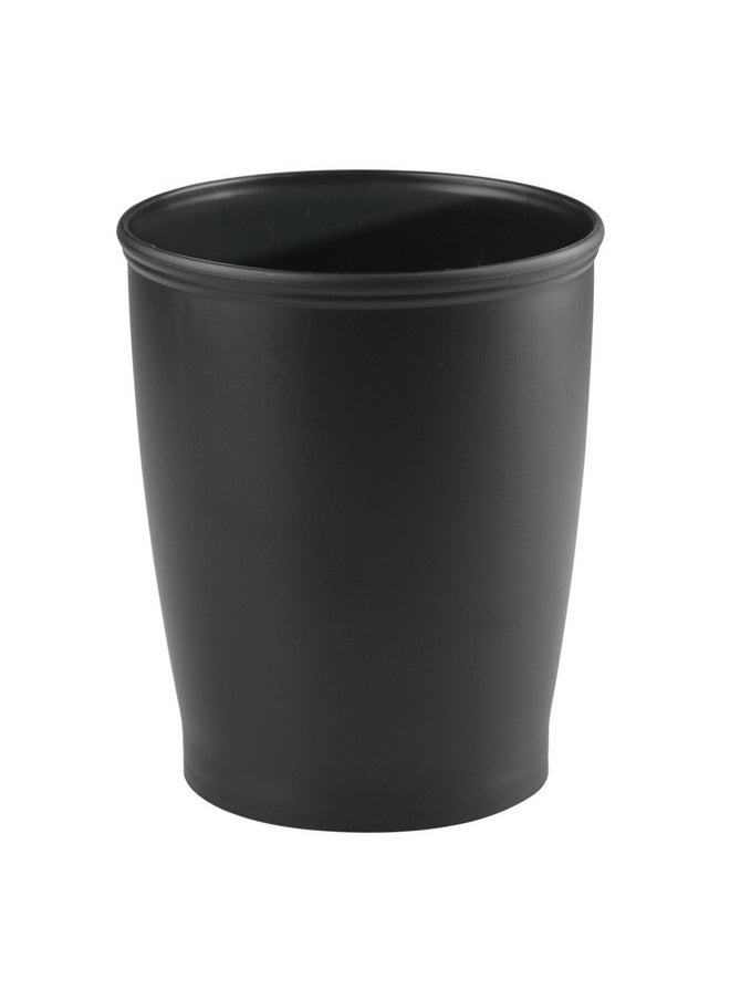 InterDesign iDesign - 93437 iDesign Kent Plastic Wastebasket, Small Round Plastic Trash Can for Bathroom, Bedroom, Dorm, College, Office, 8.25" x 10", Black  - Image 1