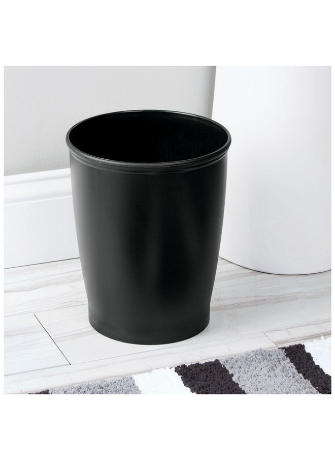 InterDesign iDesign - 93437 iDesign Kent Plastic Wastebasket, Small Round Plastic Trash Can for Bathroom, Bedroom, Dorm, College, Office, 8.25" x 10", Black  - Image 4