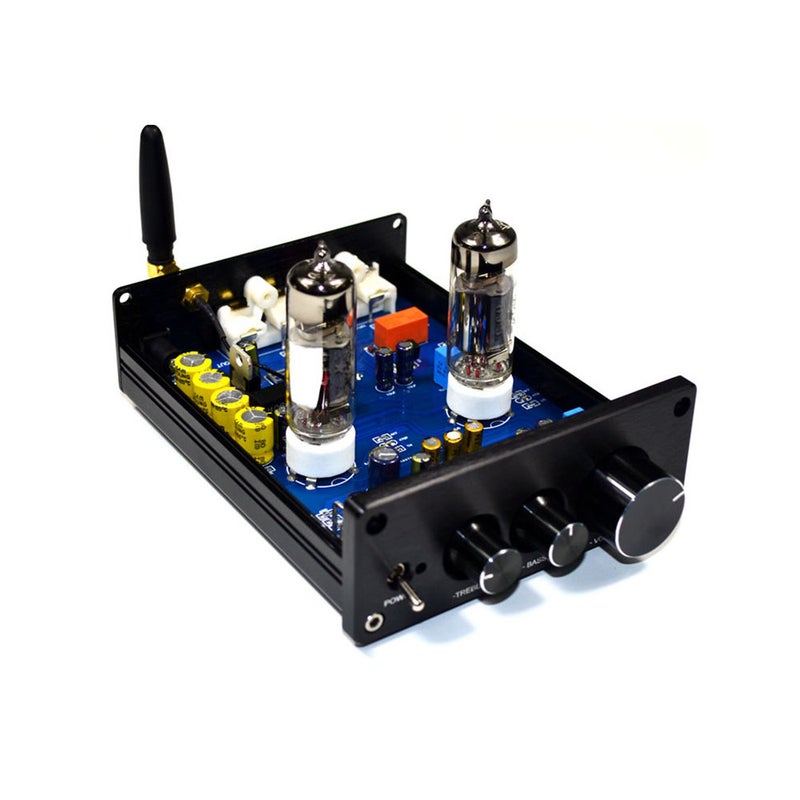6J5 Vacuum Tube Amplifier Preamplifier BT Preamp AMP with Volumes Treble Bass Tone Adjustment Function for Home Sound Theater - Image 3