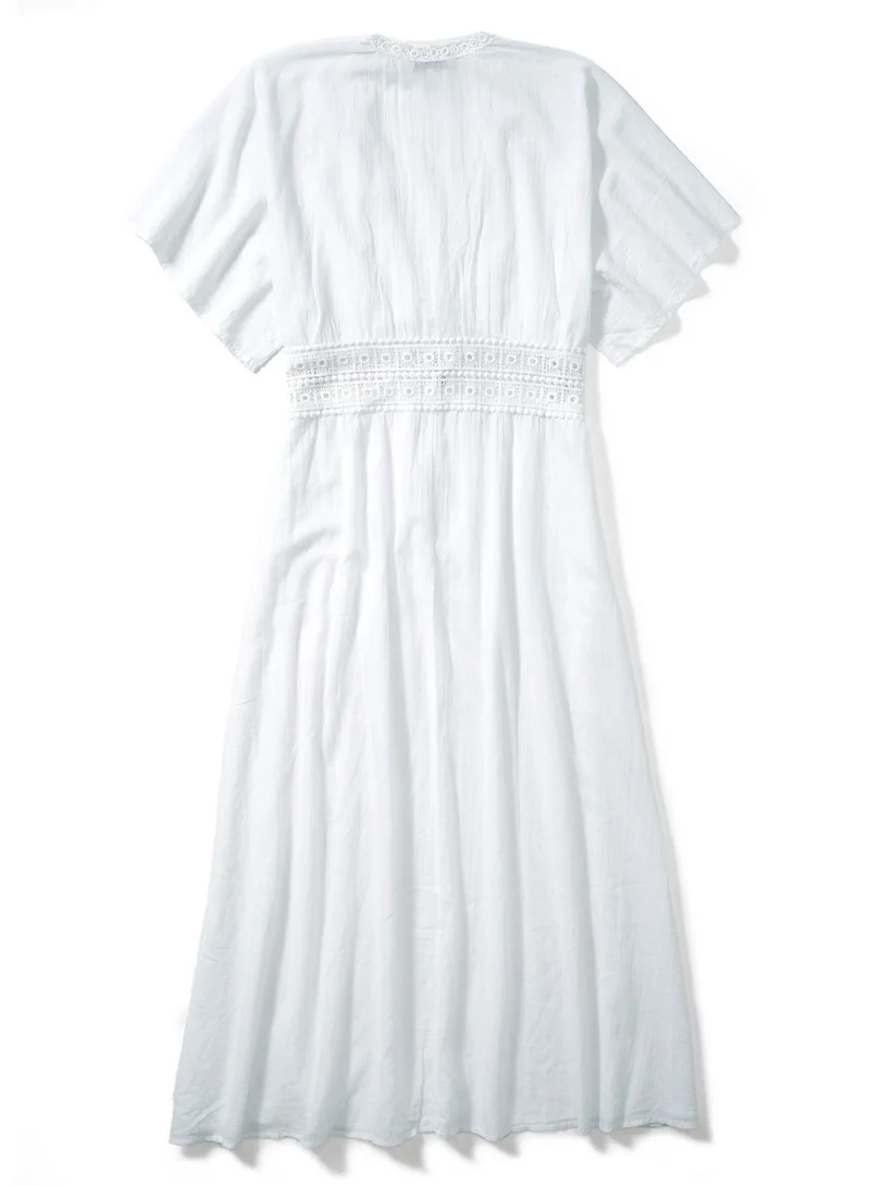 American Eagle Broidered Tie Detail Dress