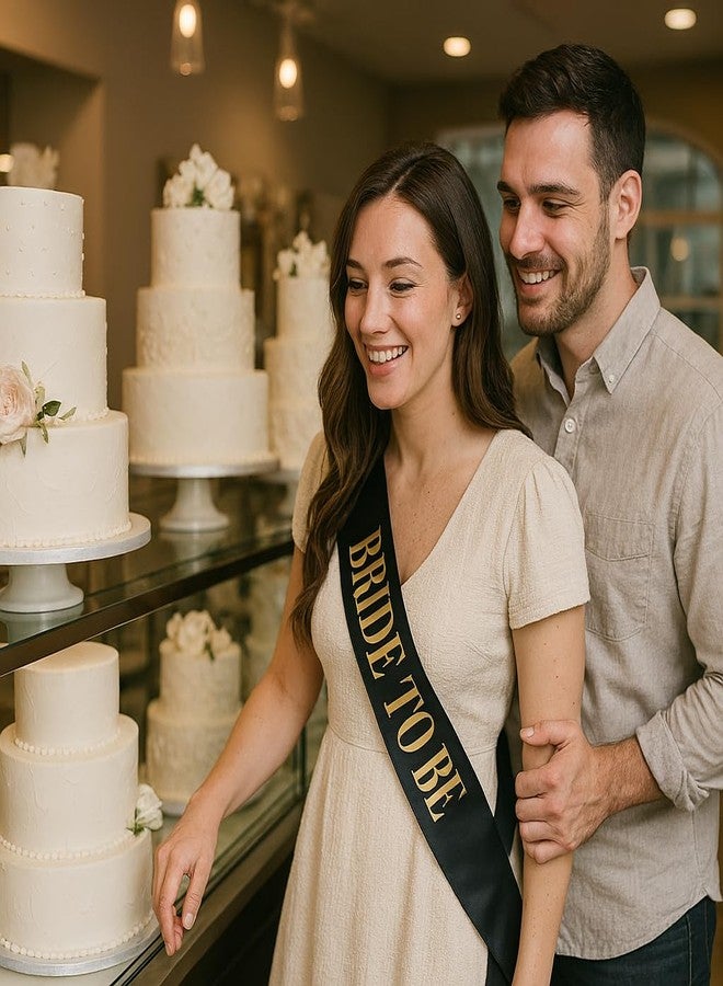 Anderson's Anderson’s Bride to Be Sash, Black Satin with Metallic Gold Foil Lettering, 3" x 72", Elegant Bridal Accessory for Bachelorette Party, Bridal Shower, Engagement Celebration, Wedding Keepsake - Image 4