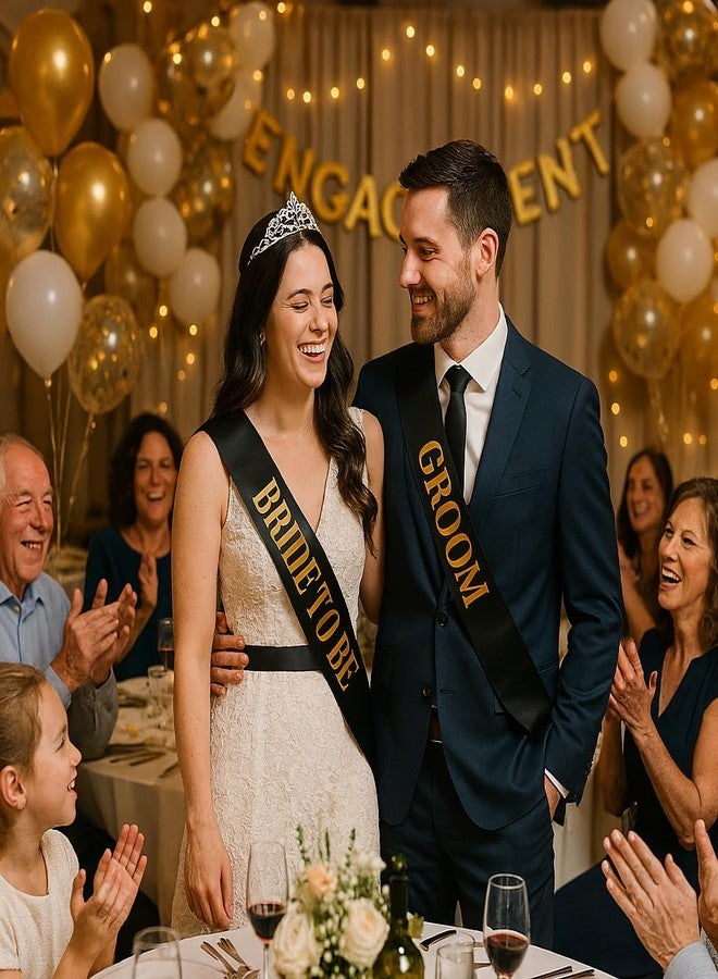 Anderson's Anderson’s Bride to Be Sash, Black Satin with Metallic Gold Foil Lettering, 3" x 72", Elegant Bridal Accessory for Bachelorette Party, Bridal Shower, Engagement Celebration, Wedding Keepsake - Image 2