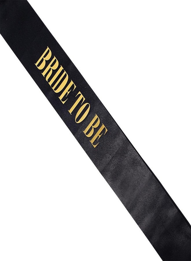 Anderson's Anderson’s Bride to Be Sash, Black Satin with Metallic Gold Foil Lettering, 3" x 72", Elegant Bridal Accessory for Bachelorette Party, Bridal Shower, Engagement Celebration, Wedding Keepsake - Image 1