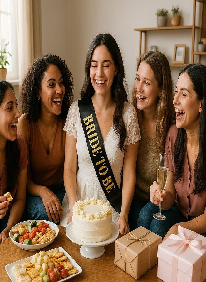 Anderson's Anderson’s Bride to Be Sash, Black Satin with Metallic Gold Foil Lettering, 3" x 72", Elegant Bridal Accessory for Bachelorette Party, Bridal Shower, Engagement Celebration, Wedding Keepsake - Image 3