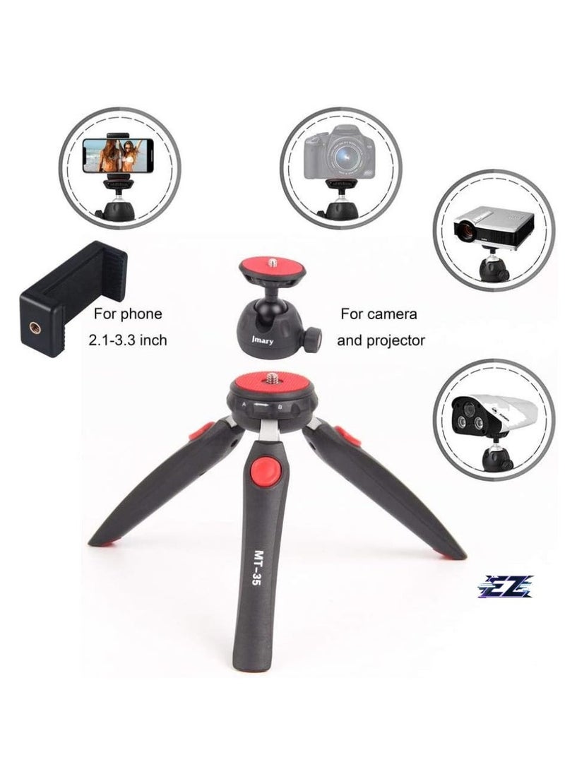 BGM Table Top Mini Portable Foldable Extendable Tripod Stand for Mobile Phones & DSLR Cameras – Includes Universal Mobile Phone Holder  - Image 3