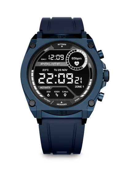 بوليس My Avatar Blue Case Blue Silicone Strap Gents Smartwatch with Amoled Glass IP68 - 45mm