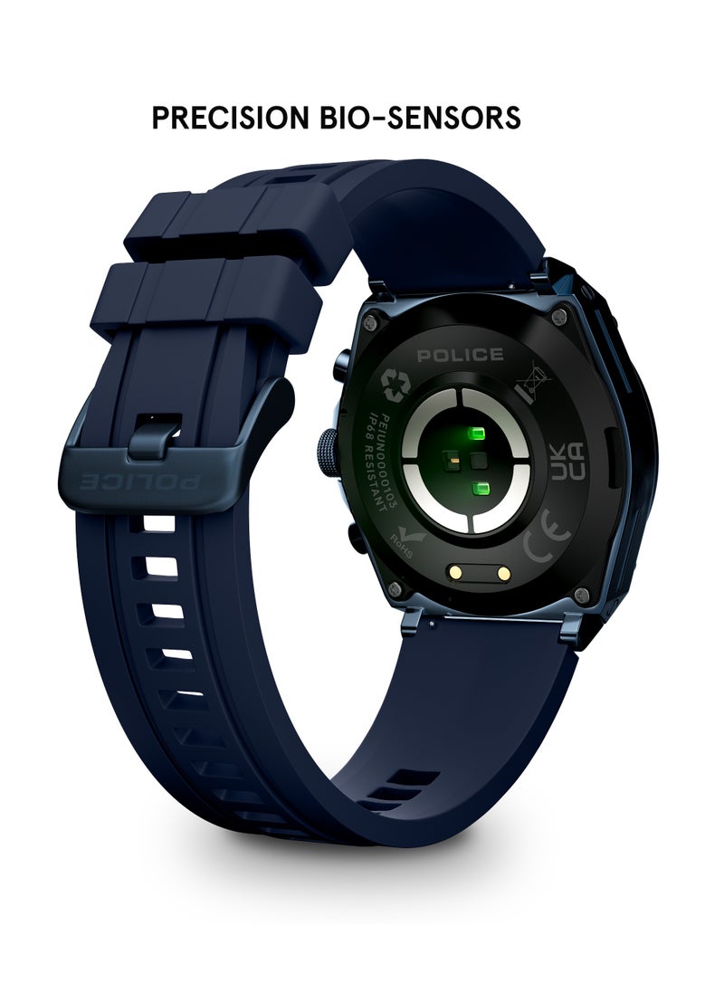 POLICE My Avatar Blue Case Blue Silicone Strap Gents Smartwatch with Amoled Glass IP68 - 45mm  - Image 3