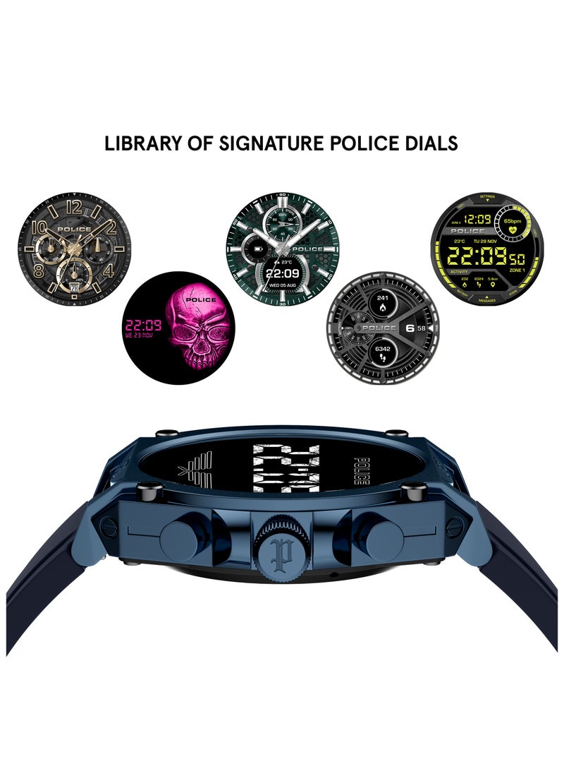 POLICE My Avatar Blue Case Blue Silicone Strap Gents Smartwatch with Amoled Glass IP68 - 45mm  - Image 4