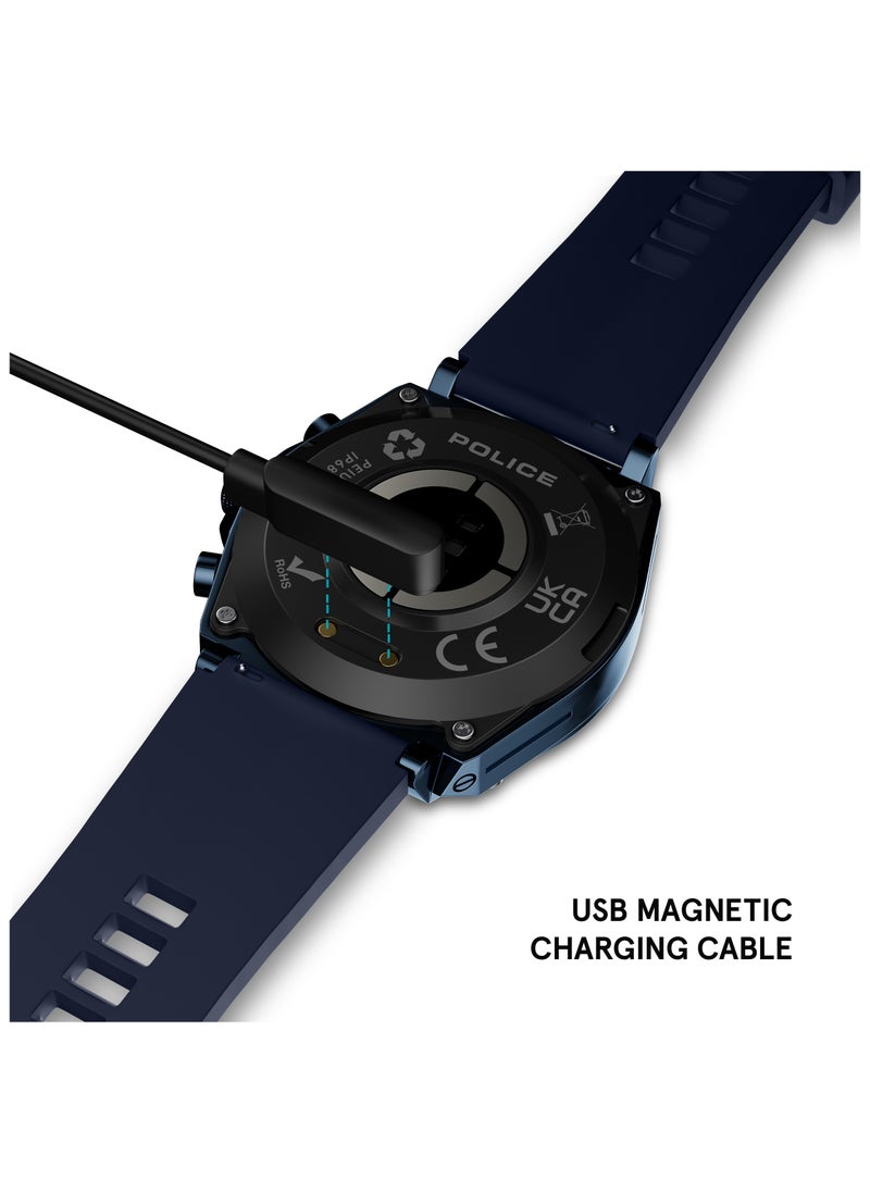 POLICE My Avatar Blue Case Blue Silicone Strap Gents Smartwatch with Amoled Glass IP68 - 45mm  - Image 5