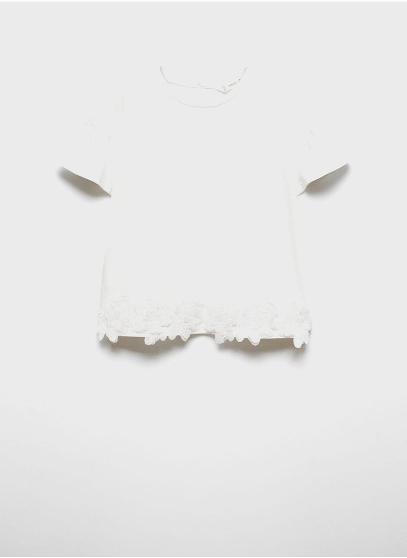 MANGO - Floral Embroidered T-Shirt - Image 1