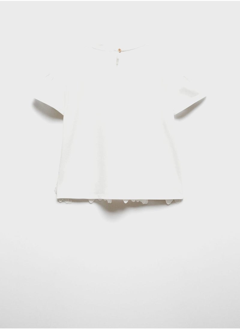 MANGO - Floral Embroidered T-Shirt - Image 1