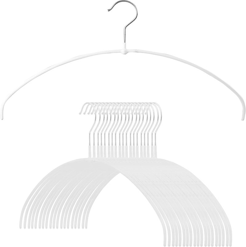Mawa Euro Ultra-Thin Non-Slip Space Saving Clothes Hanger, Set of 20, White - Image 1
