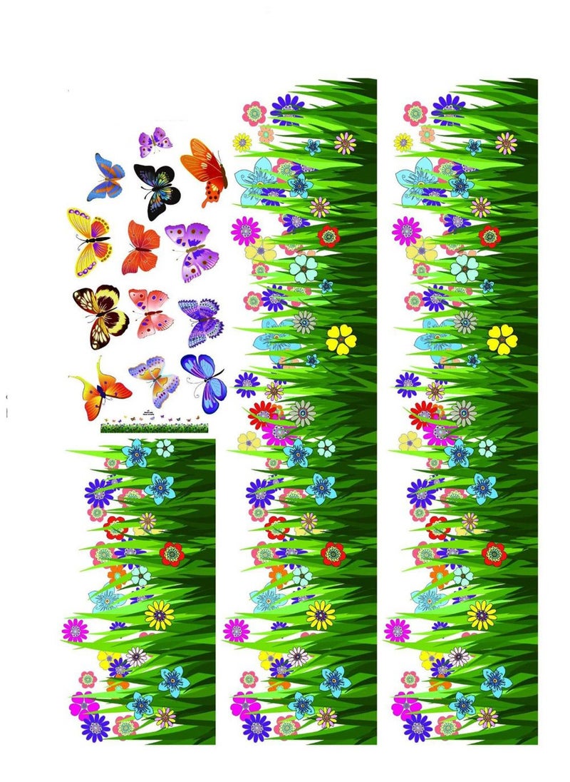 Decals Design Decals Design 'Walking in The Garden Flower' Wall Sticker (PVC Vinyl, 70 cm x 25 cm), Multicolour  - Image 3