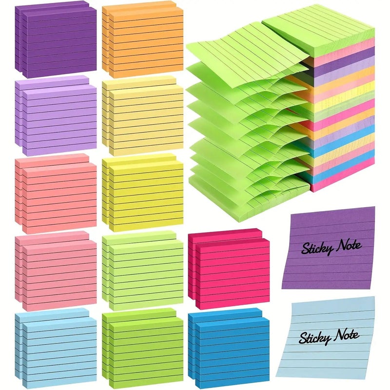 12 Packs Pop Up Sticky Notes 3 x 3 Inch Self Adhesive Memo Pads 50 Sheets Per Pad for Office School Home - Image 3