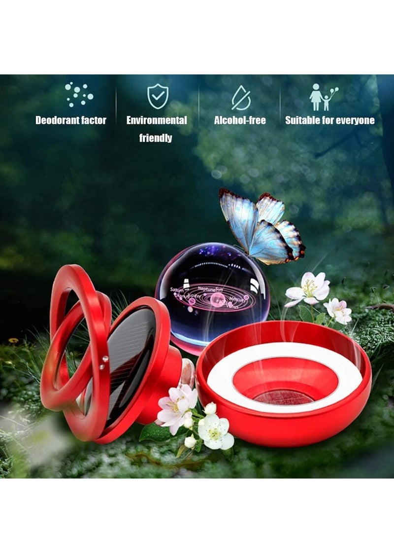 Y&D Solar Rotating Car Air Purifier with Long Lasting Fragrance Home and Decor Galaxy Interstellar Ball 1 Aroma Cushion (Red) - Image 2