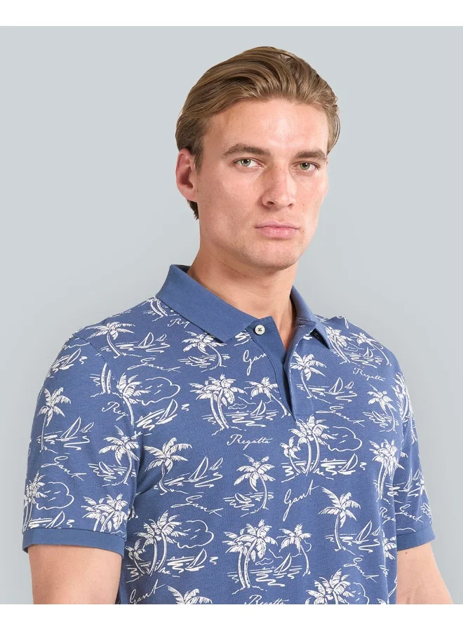 GANT Gant Island Print Polo Shirt