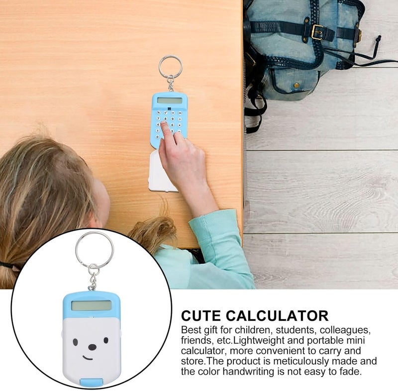 2pcs Portable Mini Calculator Cute Cartoon Design Lightweight School Supplies for Students Adults with Premium Plastic Material Easy Calculation Tool - Image 4