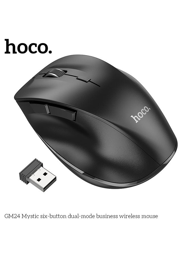 هوكو. ماوس لاسلكي مزدوج الوضع بستة أزرار للأعمال GM24 ميستيك (أسود) - Image 3