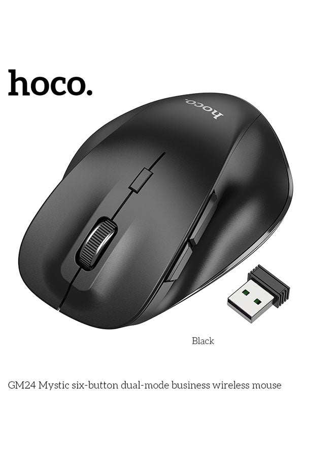 هوكو. ماوس لاسلكي مزدوج الوضع بستة أزرار للأعمال GM24 ميستيك (أسود) - Image 2