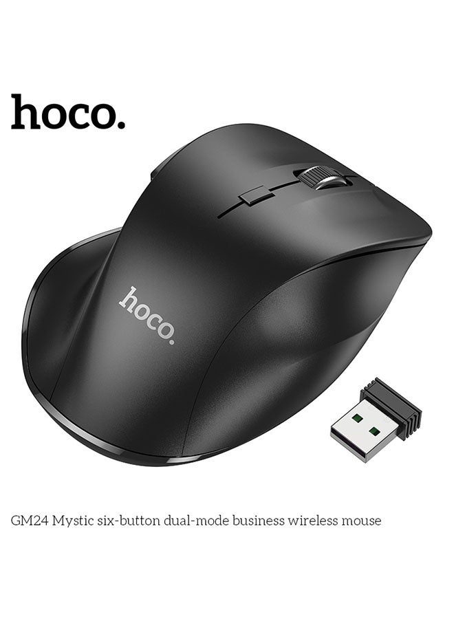 هوكو. ماوس لاسلكي مزدوج الوضع بستة أزرار للأعمال GM24 ميستيك (أسود) - Image 4