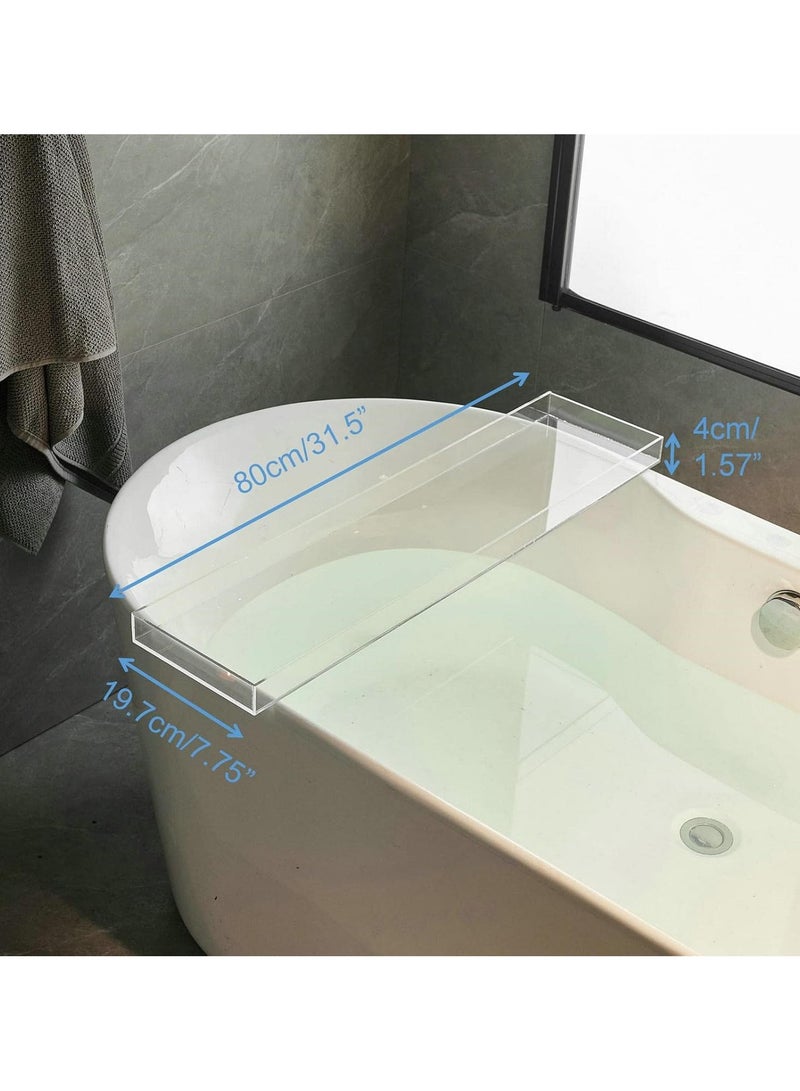 تي بي جي بي صينية حوض استحمام شفافة، رف طاولة لحوض الاستحمام، منظم فاخر للاستحمام في الحمام، مصنوع من الأكريليك. - Image 3