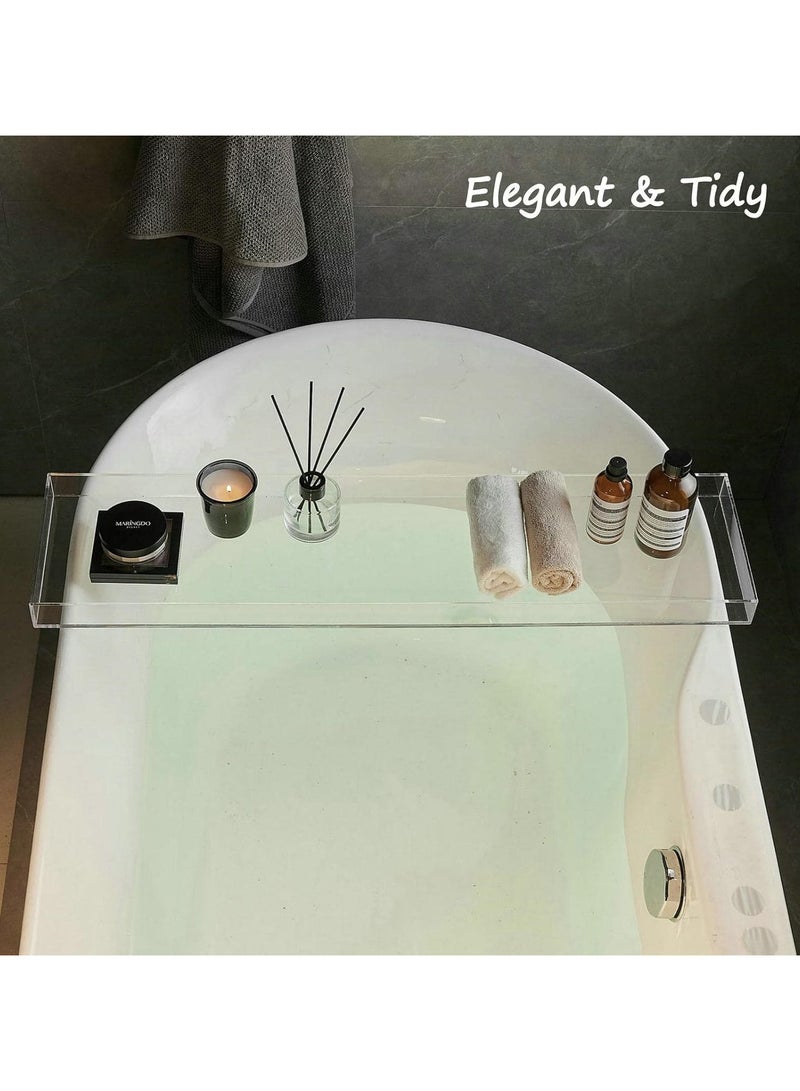 تي بي جي بي صينية حوض استحمام شفافة، رف طاولة لحوض الاستحمام، منظم فاخر للاستحمام في الحمام، مصنوع من الأكريليك. - Image 4