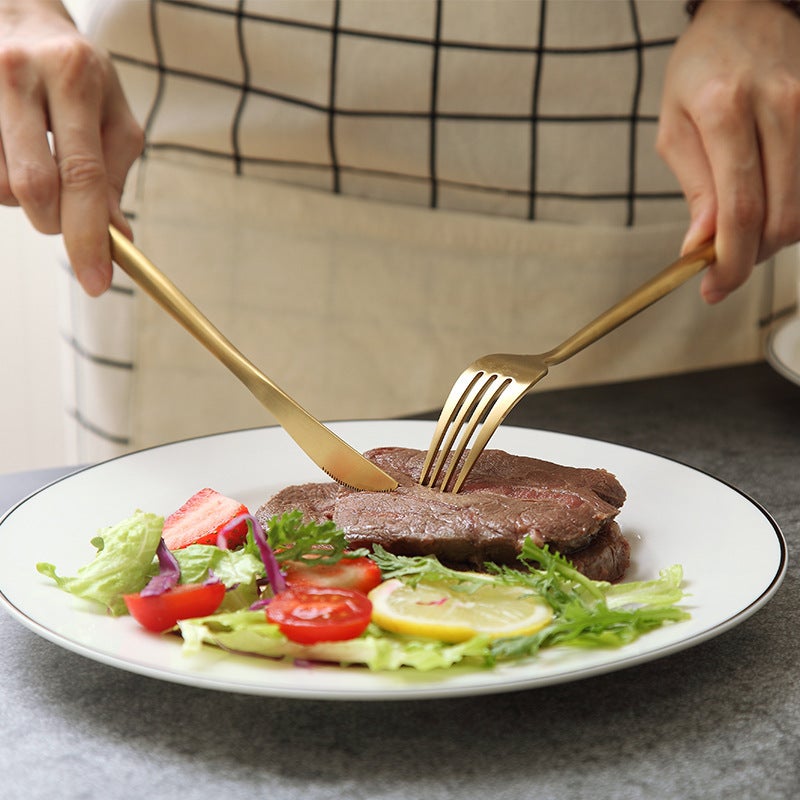 304 Stainless Steel Western-Style Tableware Steak Knife And Fork Spoon Two Or Three-Piece Set European-Style Household Thickened Weak Knife And Fork - Image 5