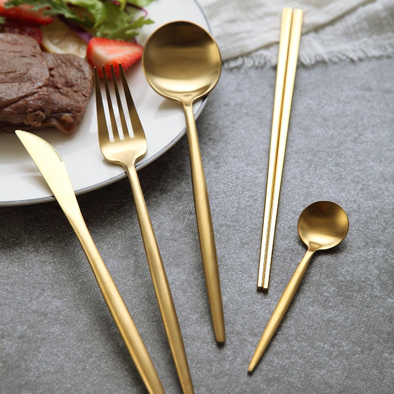 304 Stainless Steel Western-Style Tableware Steak Knife And Fork Spoon Two Or Three-Piece Set European-Style Household Thickened Weak Knife And Fork - Image 4