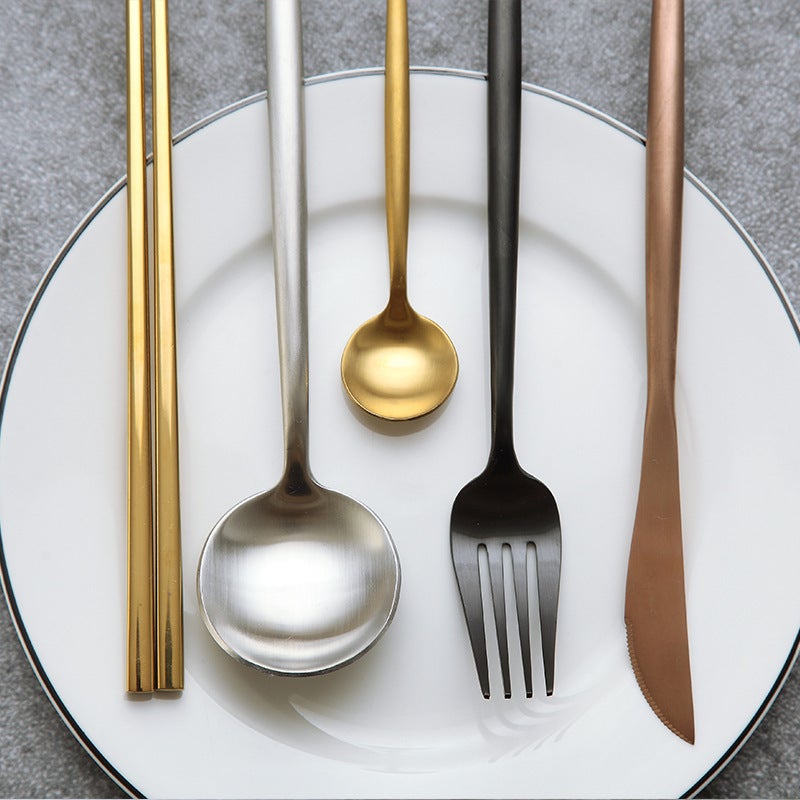 304 Stainless Steel Western-Style Tableware Steak Knife And Fork Spoon Two Or Three-Piece Set European-Style Household Thickened Weak Knife And Fork - Image 3