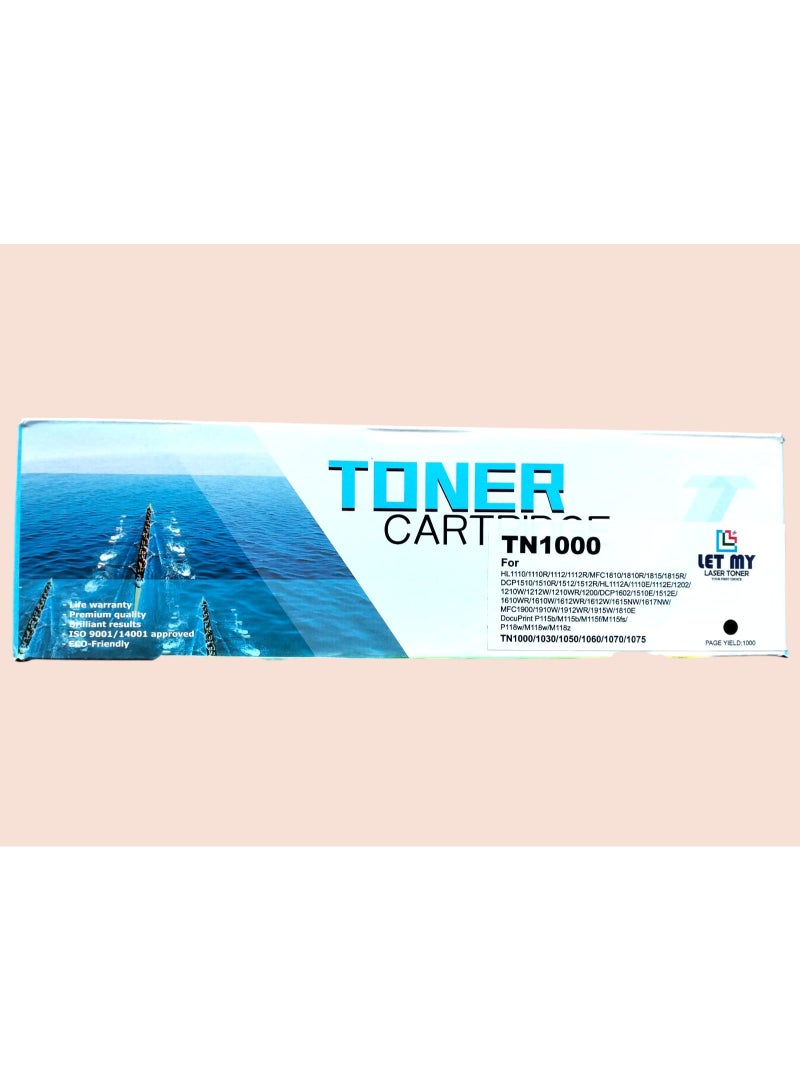 دعني خرطوشة حبر ليزر TN1000 من LETT MY، متوافقة مع طابعات HL 1110 و1210W وDCP 1510 و1610W وMFC 1810 و1815 و1910W - أسود - Image 3