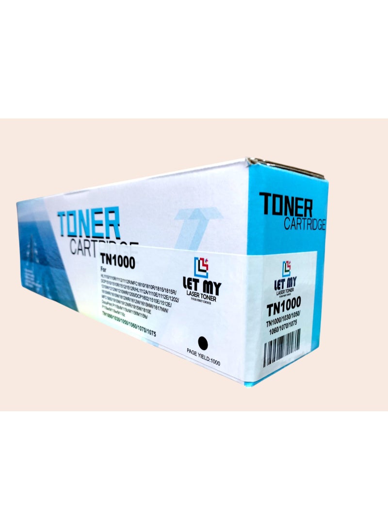 دعني خرطوشة حبر ليزر TN1000 من LETT MY، متوافقة مع طابعات HL 1110 و1210W وDCP 1510 و1610W وMFC 1810 و1815 و1910W - أسود - Image 2