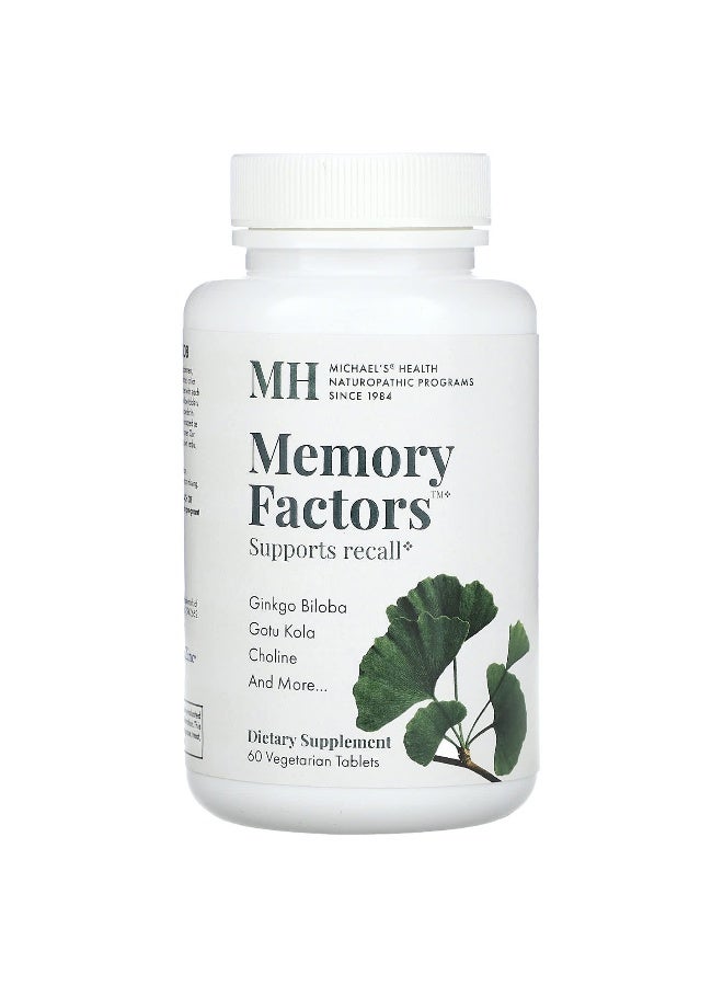 Michael's Naturopathic Michael's Naturopathic, Memory Factors, 60 Vegetarian Tablets - Image 1
