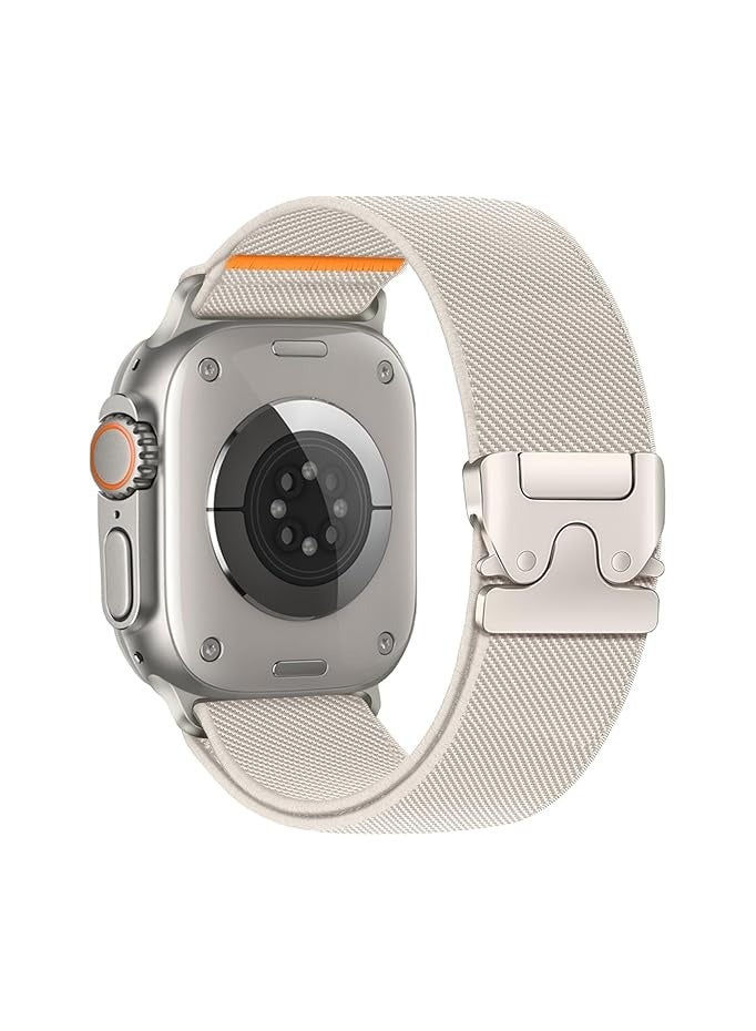 Nylon Stretchy Solo Loop Band for Apple Watch 46mm Men Women,Parachute Buckle Elastic Sport Strap Wristband for iWatch - Image 1