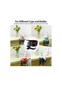 erorex Headphone Hanger With Cup Holder 2 In 1 Anti Spill Cup Holder With Under Desk Headphone Hanger 360° Rotation Headphone Holder Aluminum Headset Stand Headphone Hook 1 Pack  - Image 3
