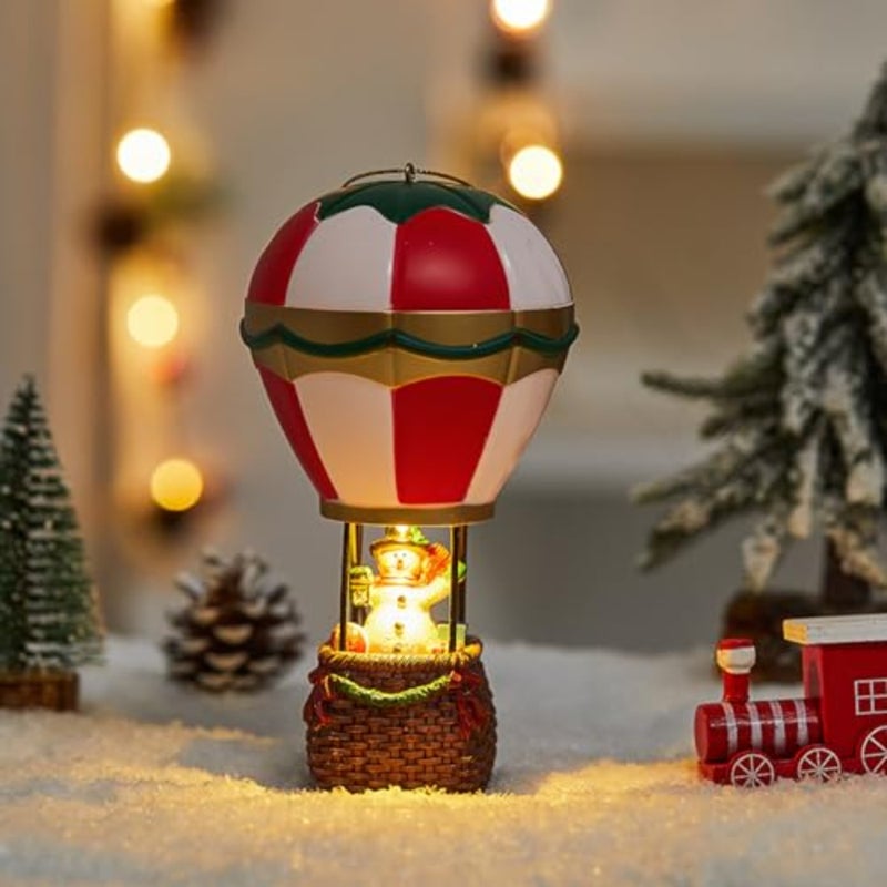 7" Parachute Snowman Figure Portable Desk Night Light Cute Christmas Ornament Home Decorations Funny Snowman Figurine Bedside Lamp Nightlight Holiday Party Indoor Fireplace Bedroom Decor Xmas Gift - Image 1