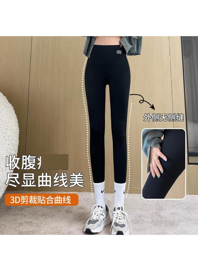 Modal Women'S High-Waist Tummy Control Shark Pants With Fleece Lining, Thickened For Autumn And Winter, Wearable As Outerwear Or Base Layer - Image 5